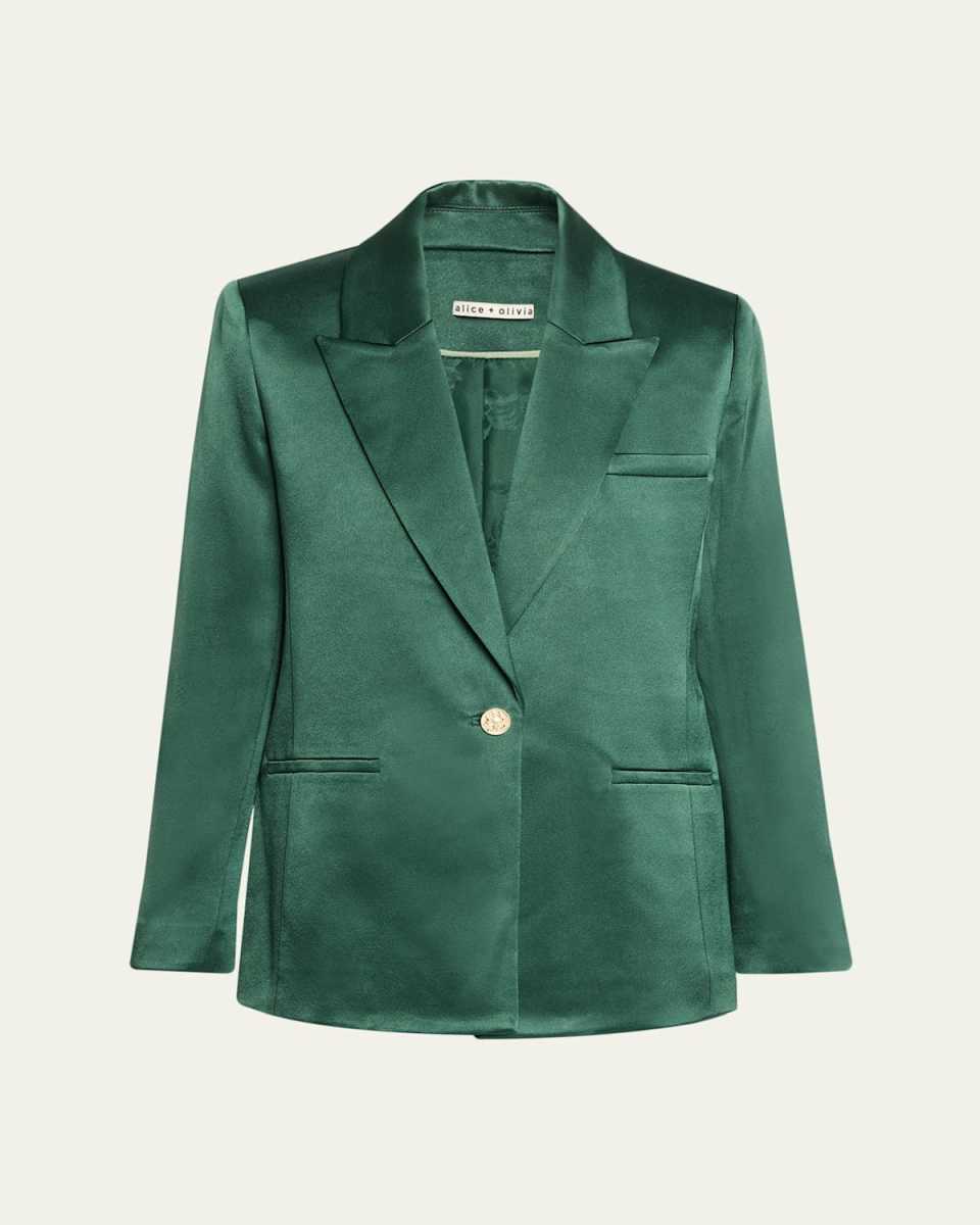 Silas Satin Single-Breasted Blazer